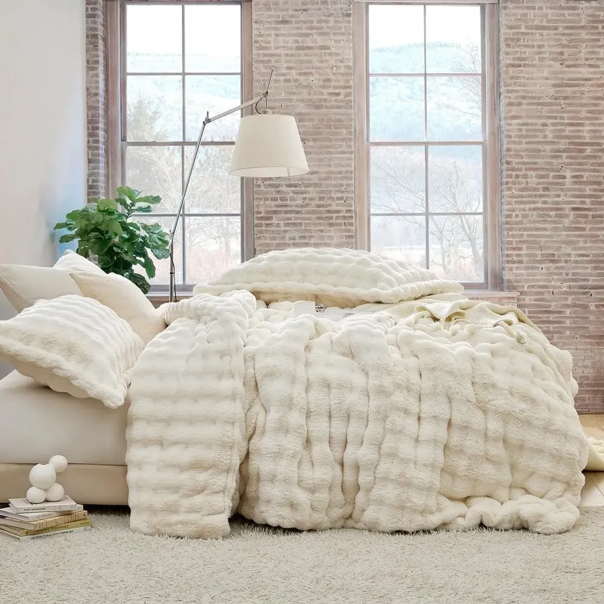 Chunky Bunny® on a Snowday - Coma Inducer® Oversized Comforter Set - Chunky Bunny® Reverse - Fluffy White