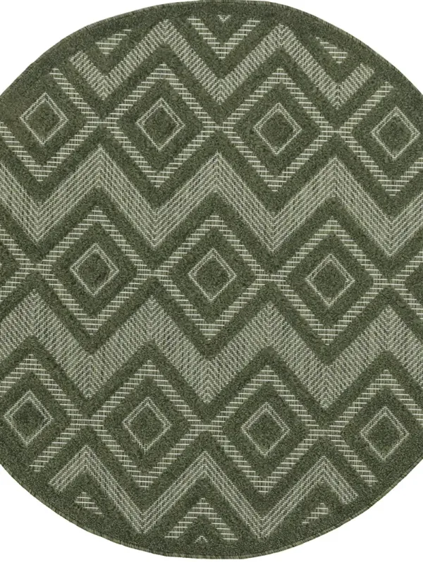 Versatile NRV01 Green 4' x Round Rug