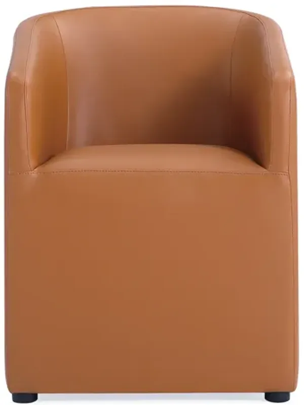 Anna Round Dining Arm Chair in Brown