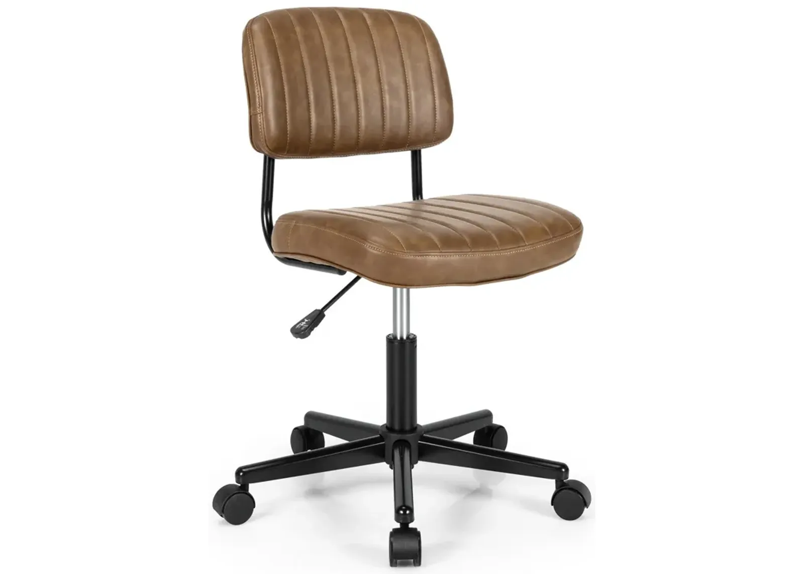 PU Leather Adjustable Office Chair  Swivel Task Chair with Backrest