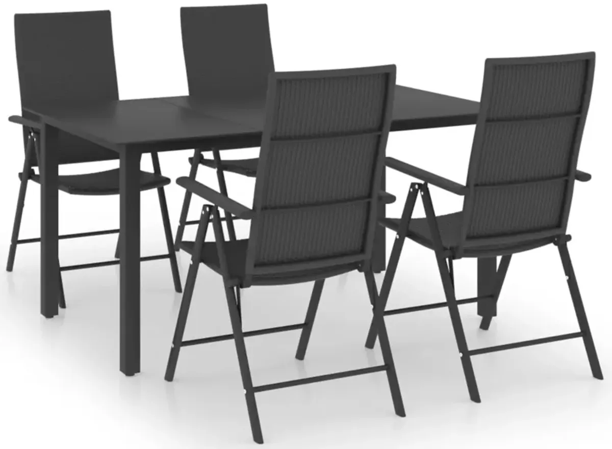 vidaXL 5 Piece Garden Dining Set Black