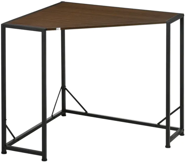 HOMCOM Corner Desk, Computer Writing Desk with Metal Frame, Gray