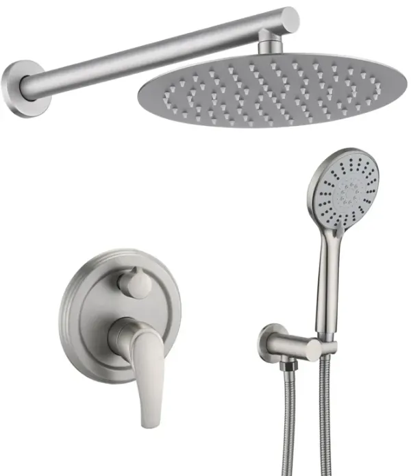 High Pressure Wall Mounted Shower With 5-Function Handheld Shower Head