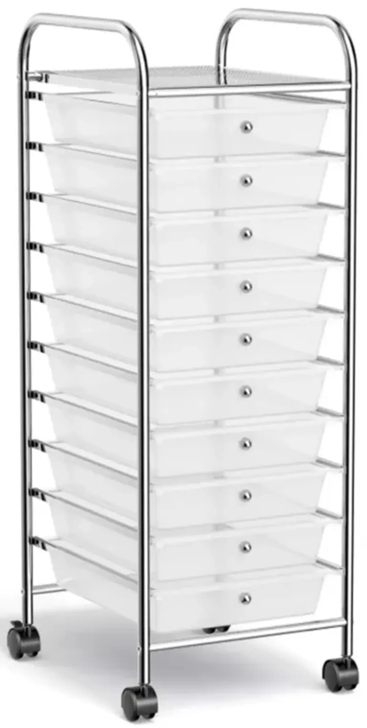 Hivvago 10 Drawer Rolling Storage Cart Organizer with 4 Universal Casters