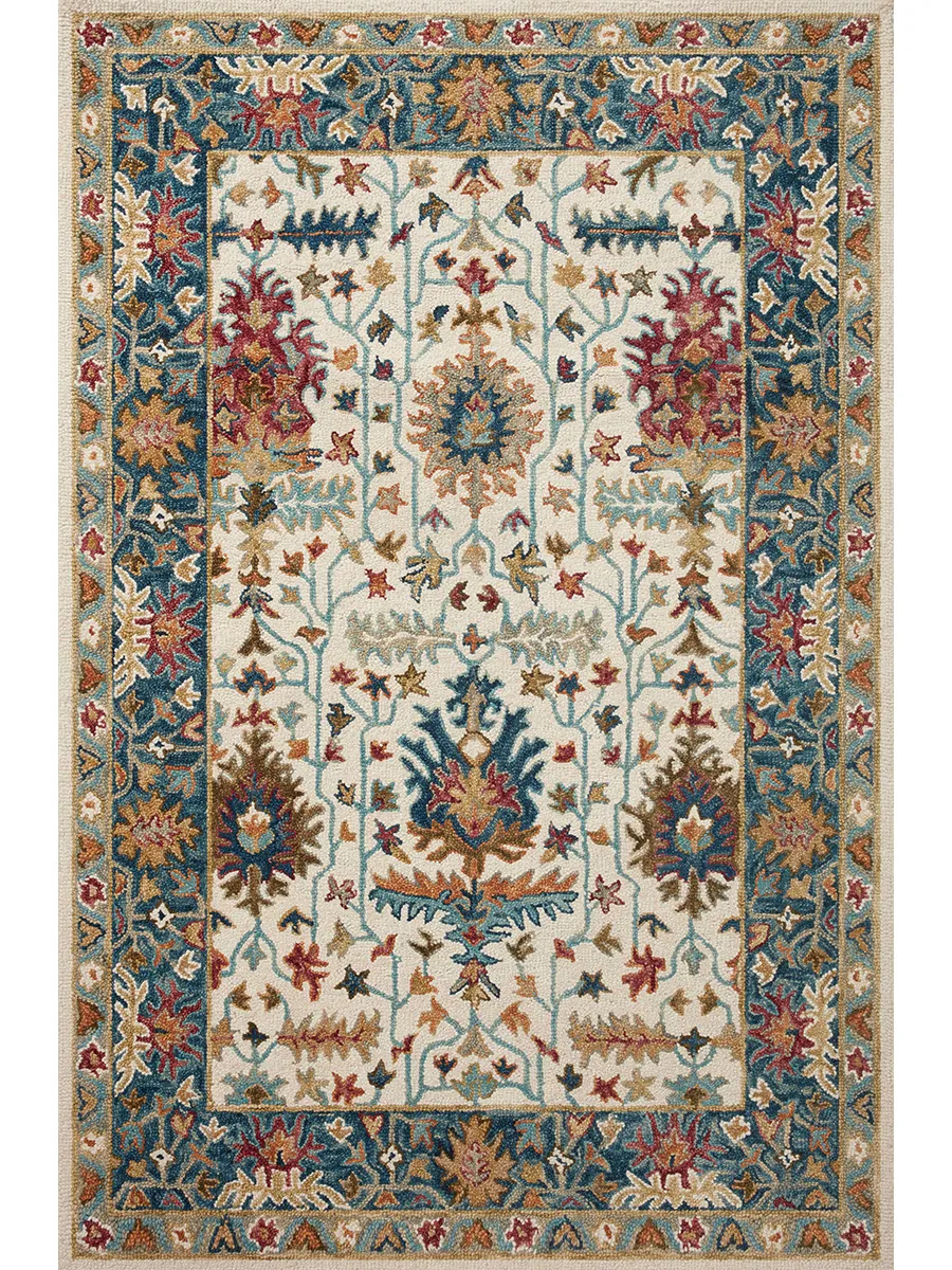 Victoria VK-23 Ivory / Sky 5''0" x 7''6" Rug by