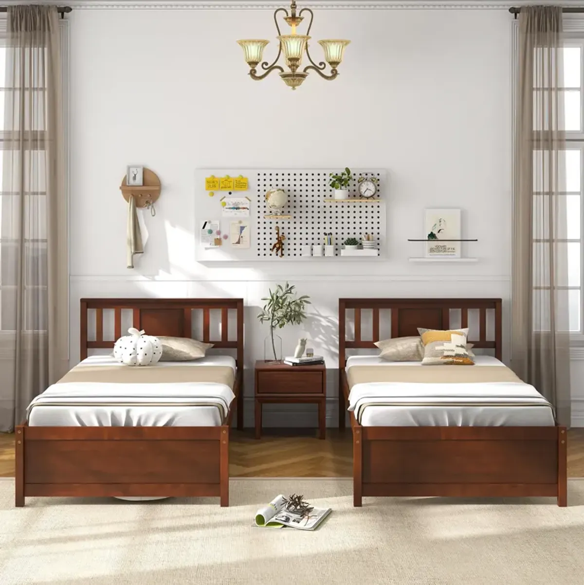 Wooden Platform Bed with Headboard and Slat Support, Sturdy Frame for a Comfortable and Stylish Bedroom