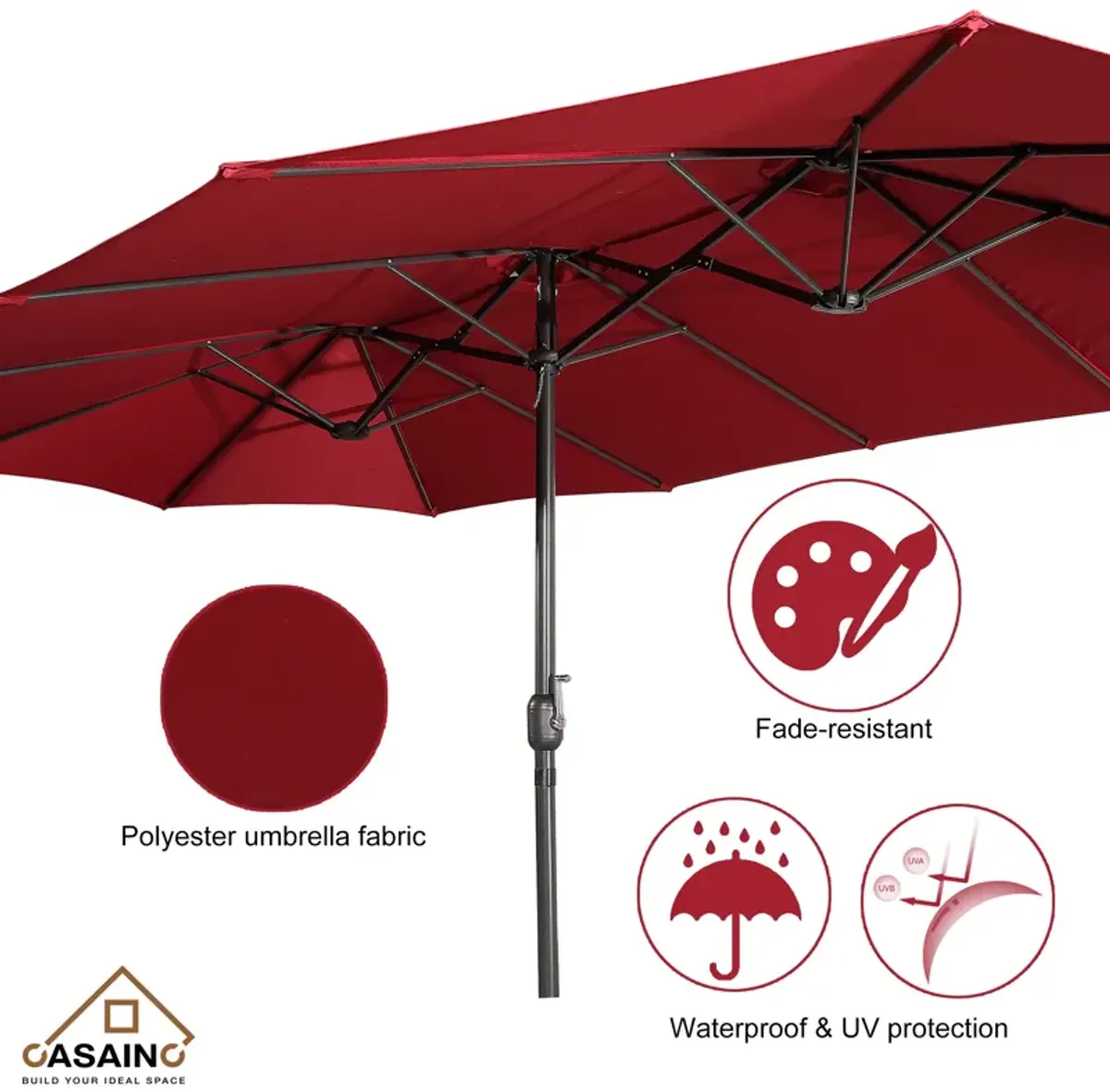 15ft Patio Maket Umbrella with base