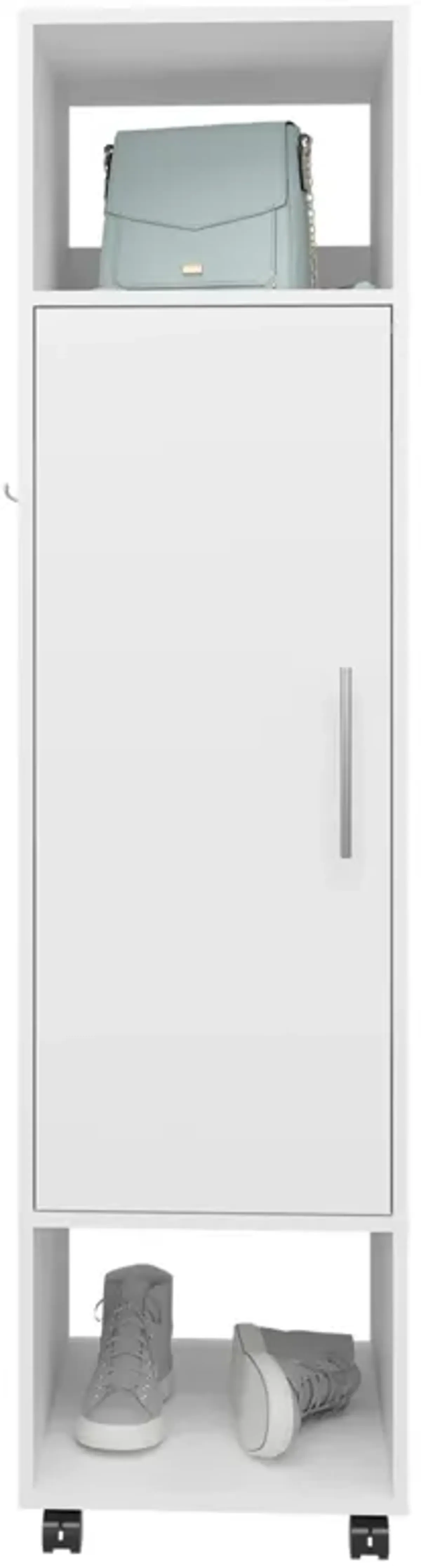 Ambler Armoire 62.9"H, with 1 Door, 3 Shelves, and Full-Length Mirror, White