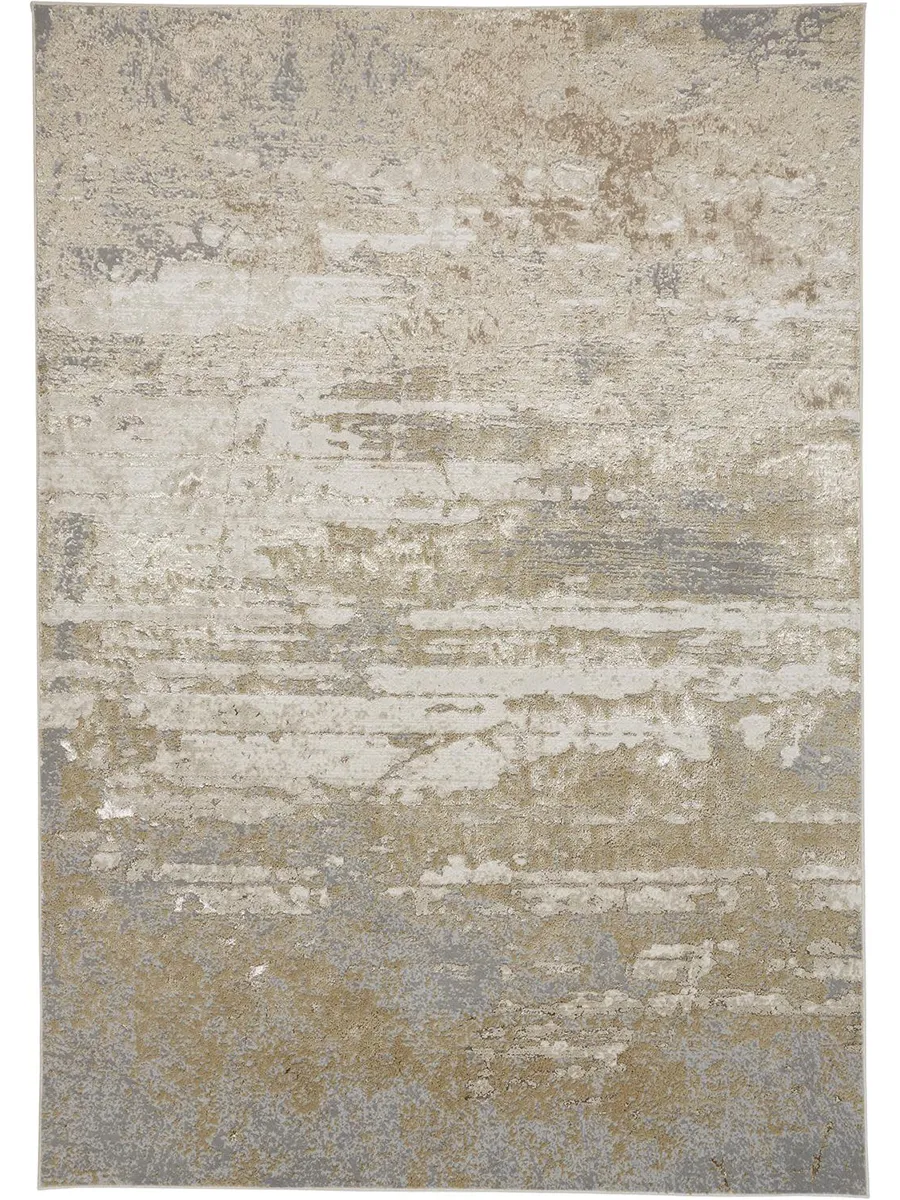 Aura 3567F 3'11" x 6' Ivory/Gold/Gray Rug