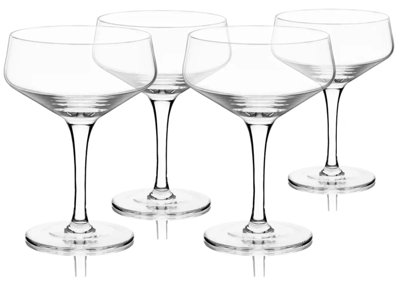 Raye Angled Crystal Coupe Glasses Set of 4