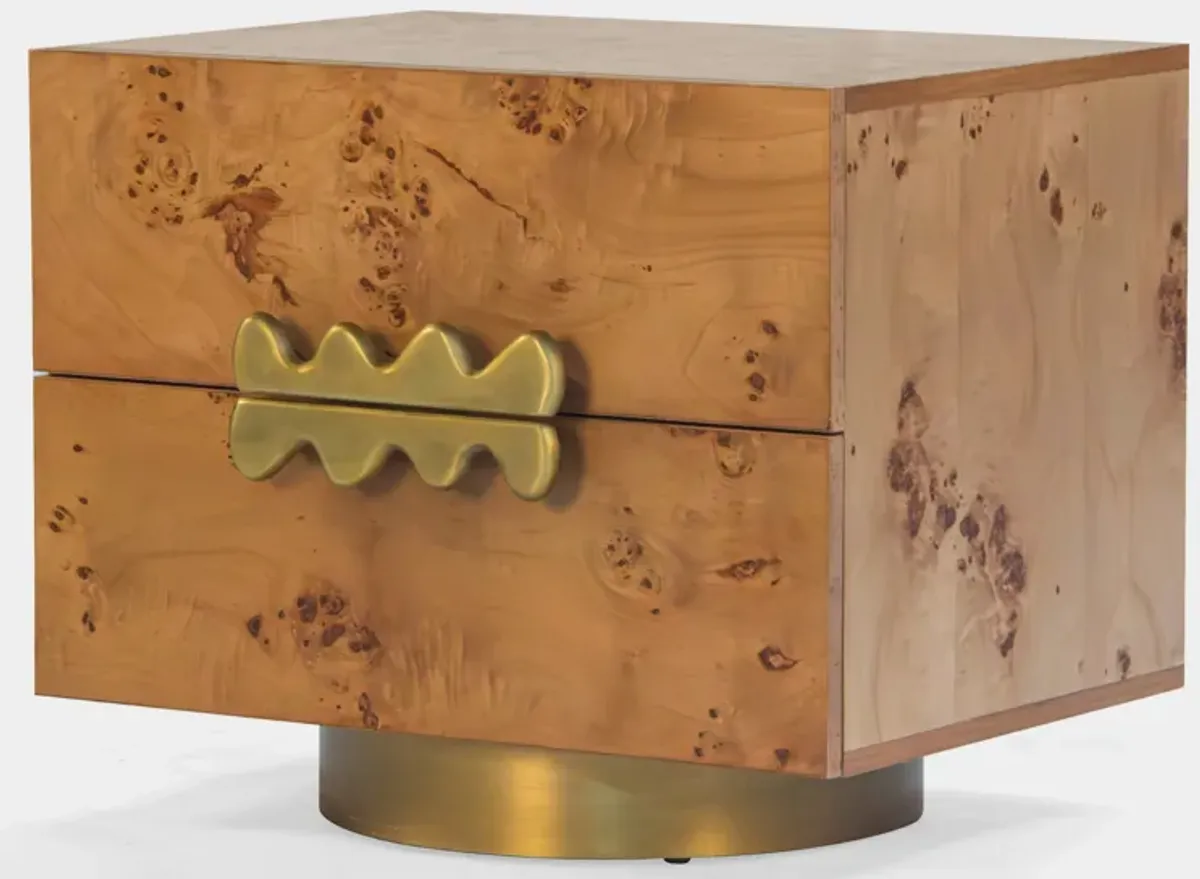 Wavefront Burl Nightstand