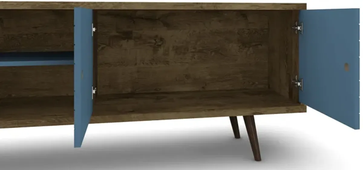 Liberty Large TV Stand in Brown and Blue