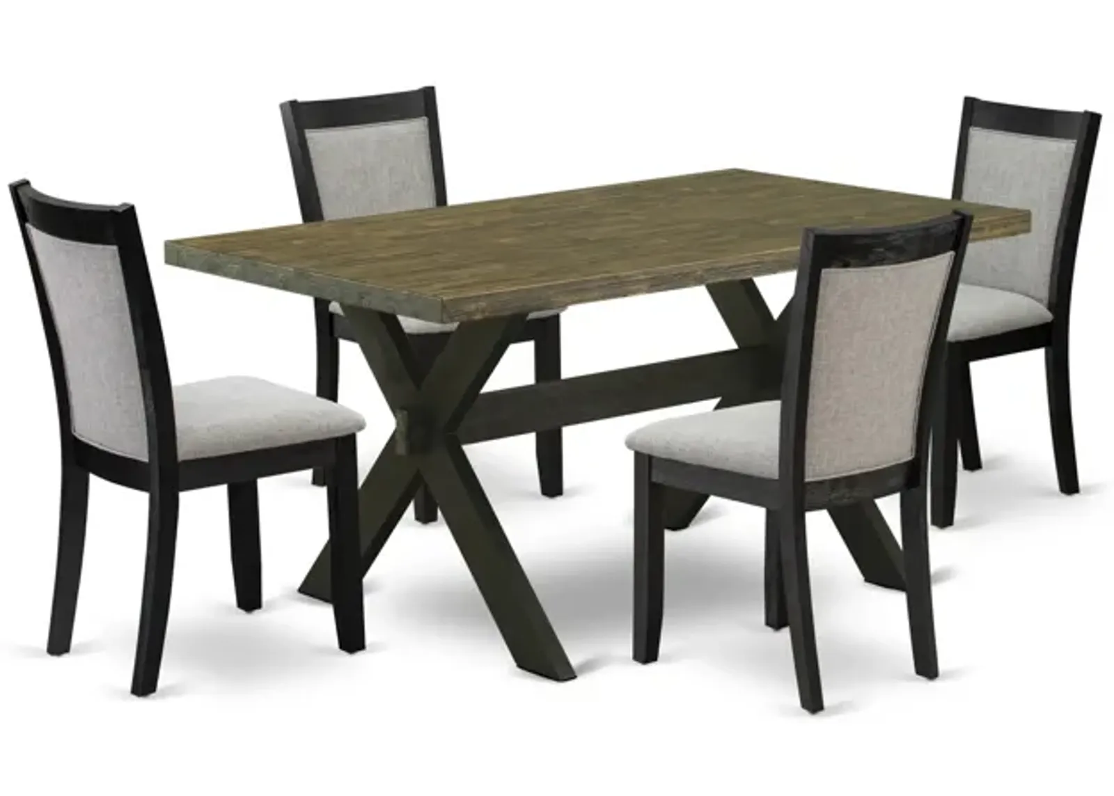 East West Furniture X676MZ606-5 5Pc Dining Set - Rectangular Table and 4 Parson Chairs - Multi-Color Color