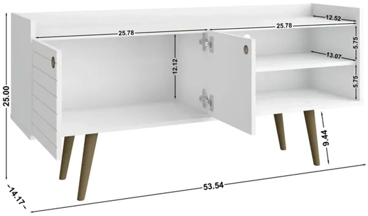 Bogart White TV Stand