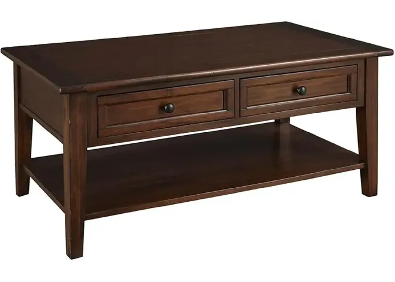 Belen Kox Cherry Brown 2 Drawer Cocktail Table, Belen Kox