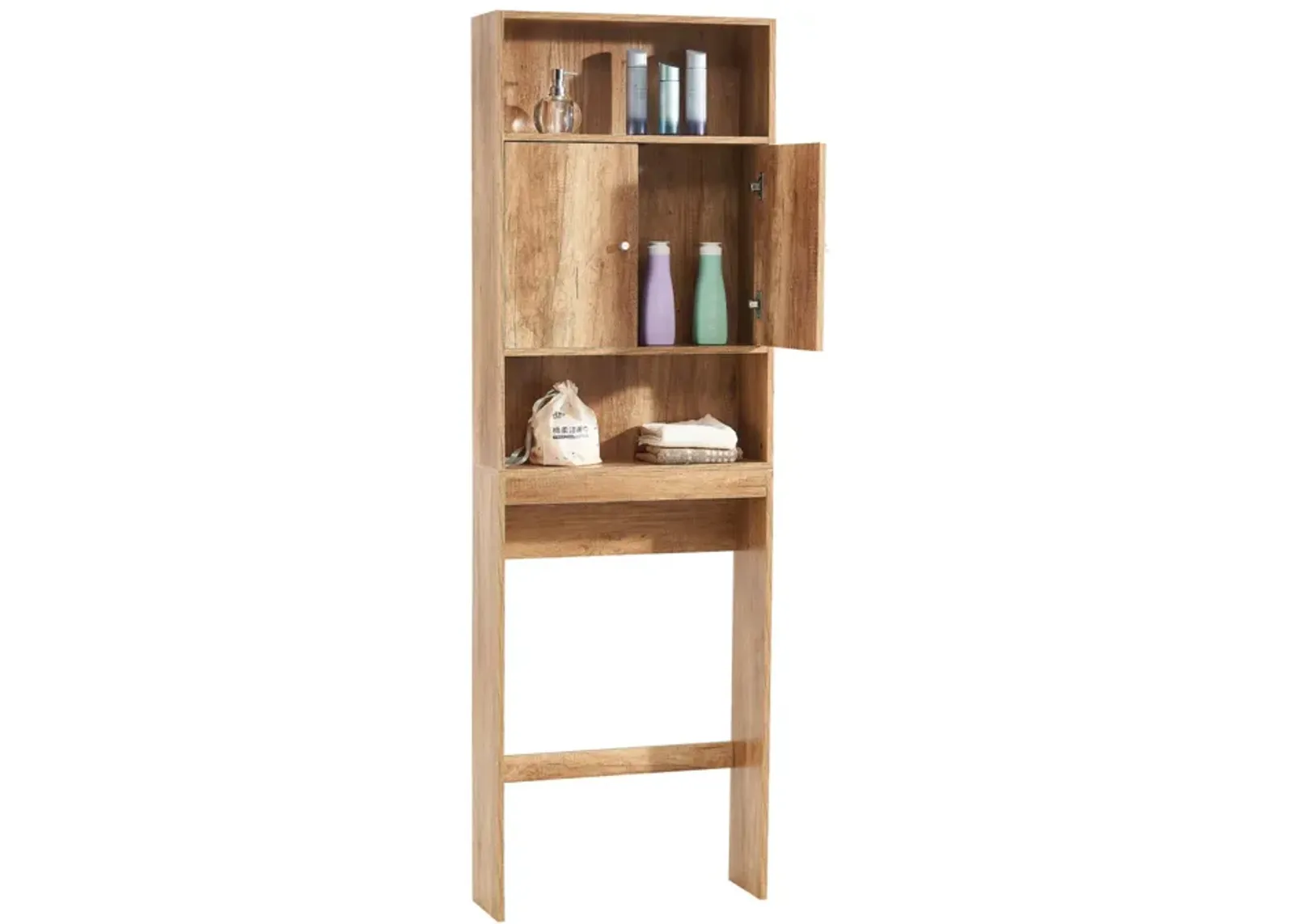 Home Bathroom Shelf Over-The-Toilet, Bathroom Spacesaver, Bathroom, Toilet Storage Cabinet, Wood