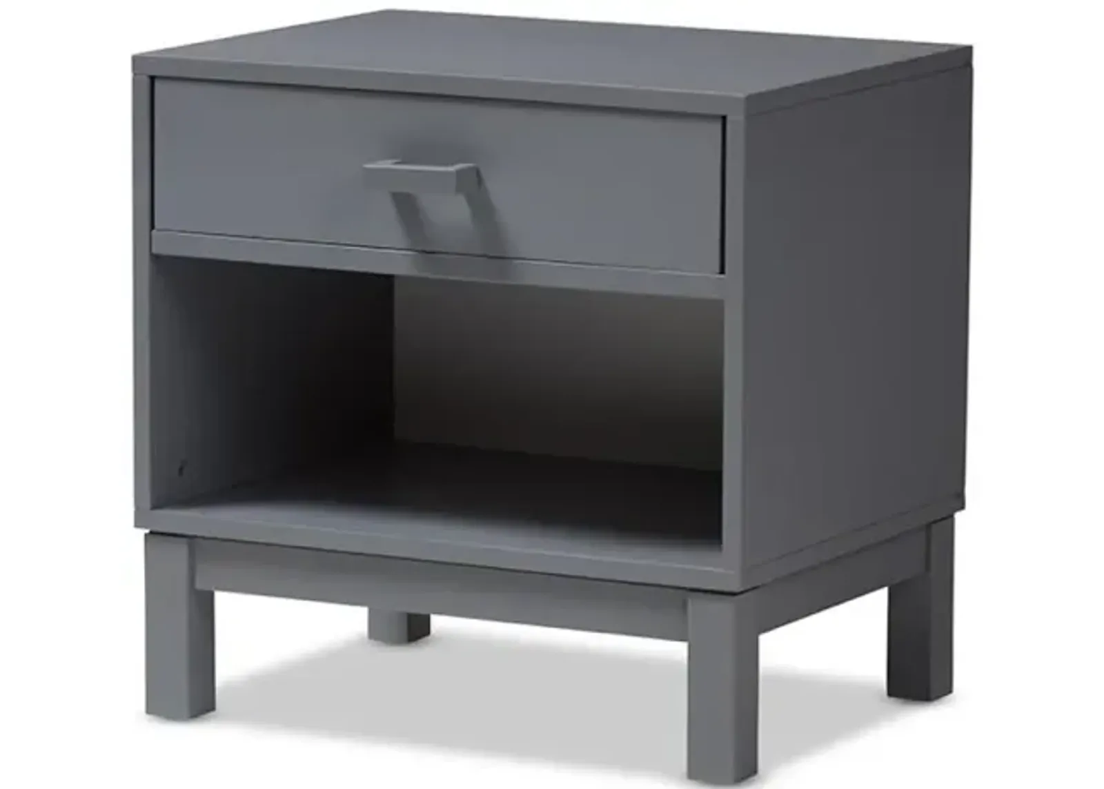 Baxton Studio Deirdre Modern and Contemporary Grey Wood 1-Drawer Nightstand