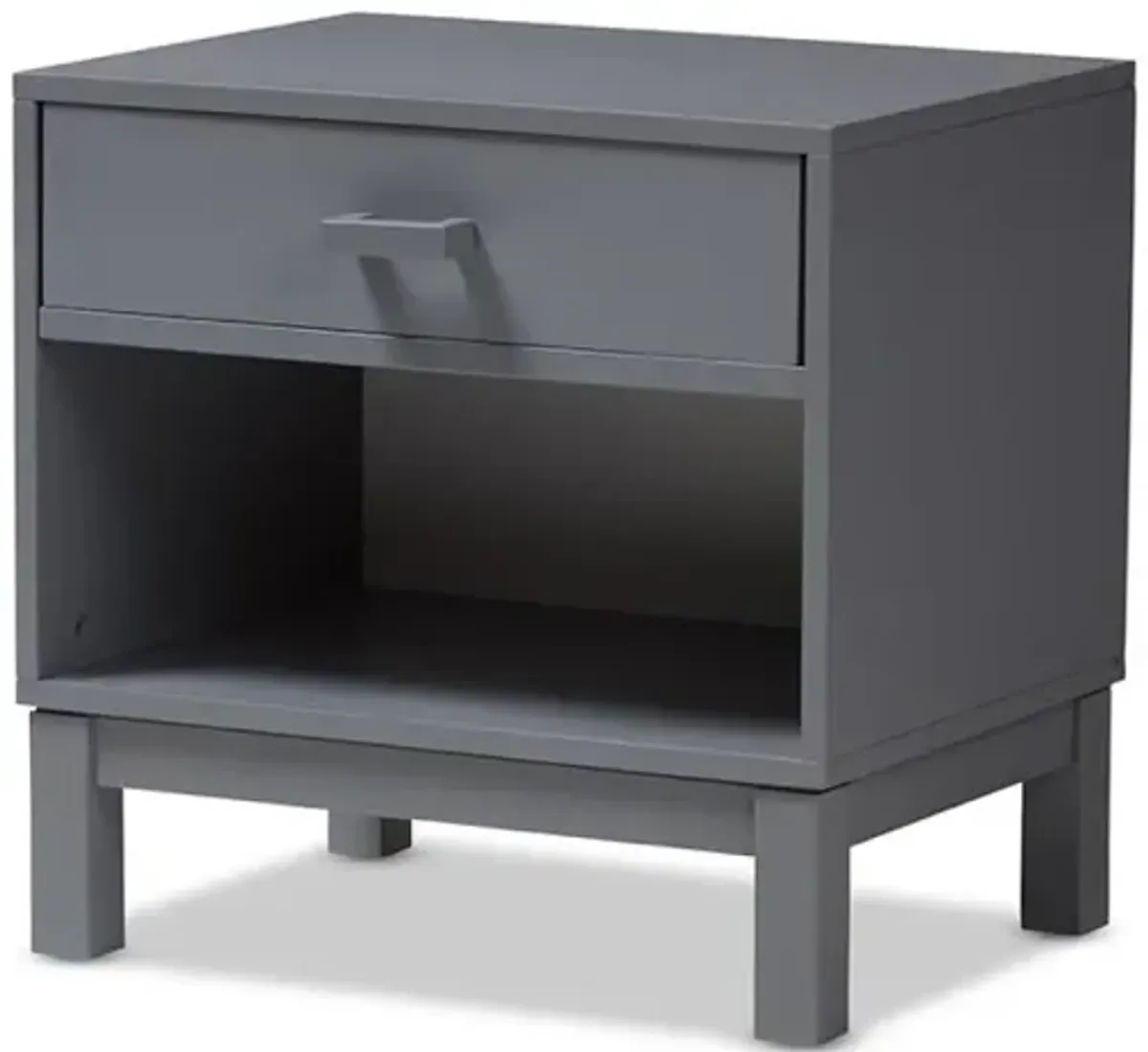 Baxton Studio Deirdre Modern and Contemporary Grey Wood 1-Drawer Nightstand