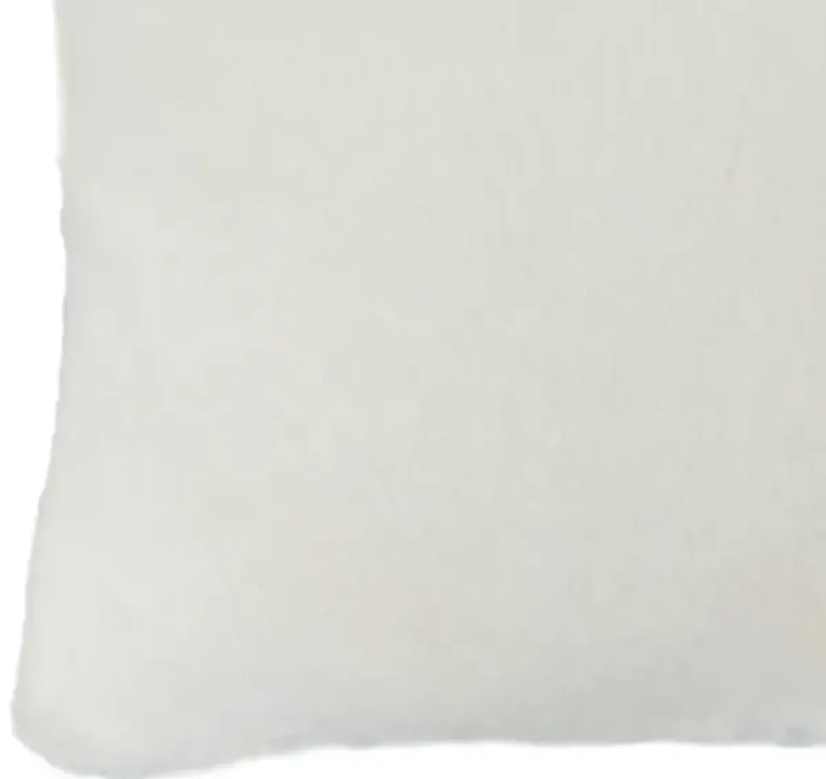 Faux Fur Pillow with Removable Cover and Zipper Closure, Set of 2, White-Benzara