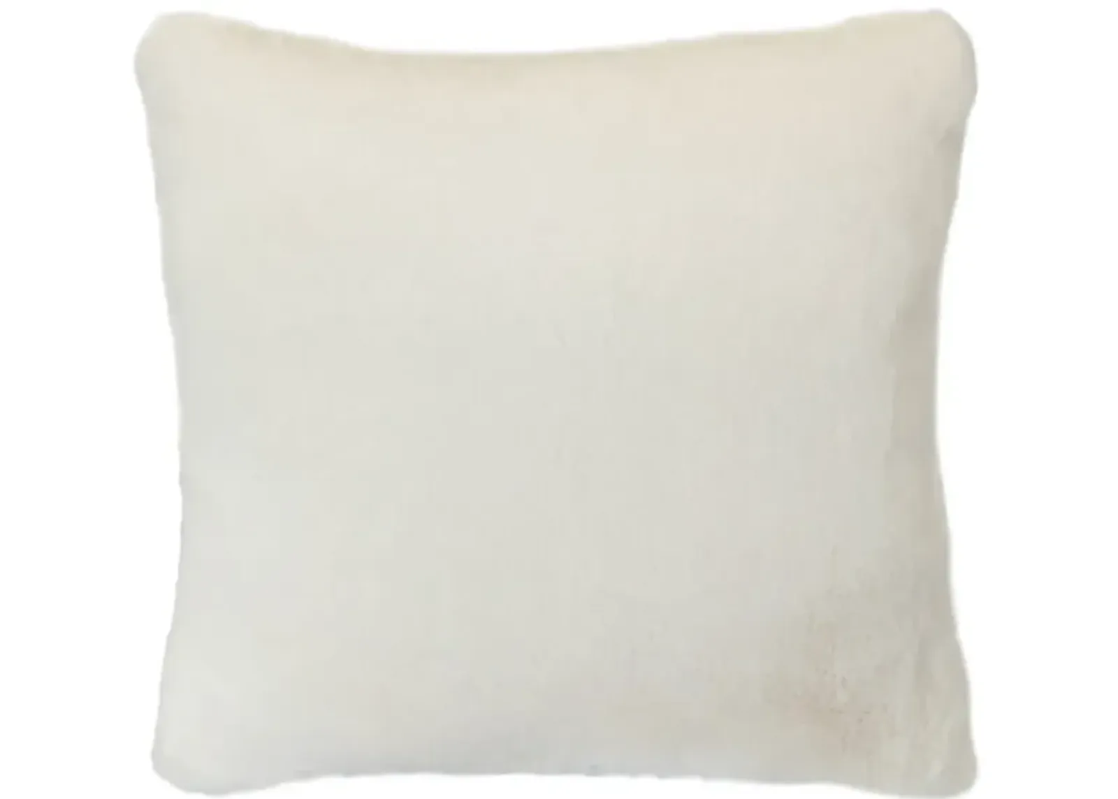 Faux Fur Pillow with Removable Cover and Zipper Closure, Set of 2, White-Benzara