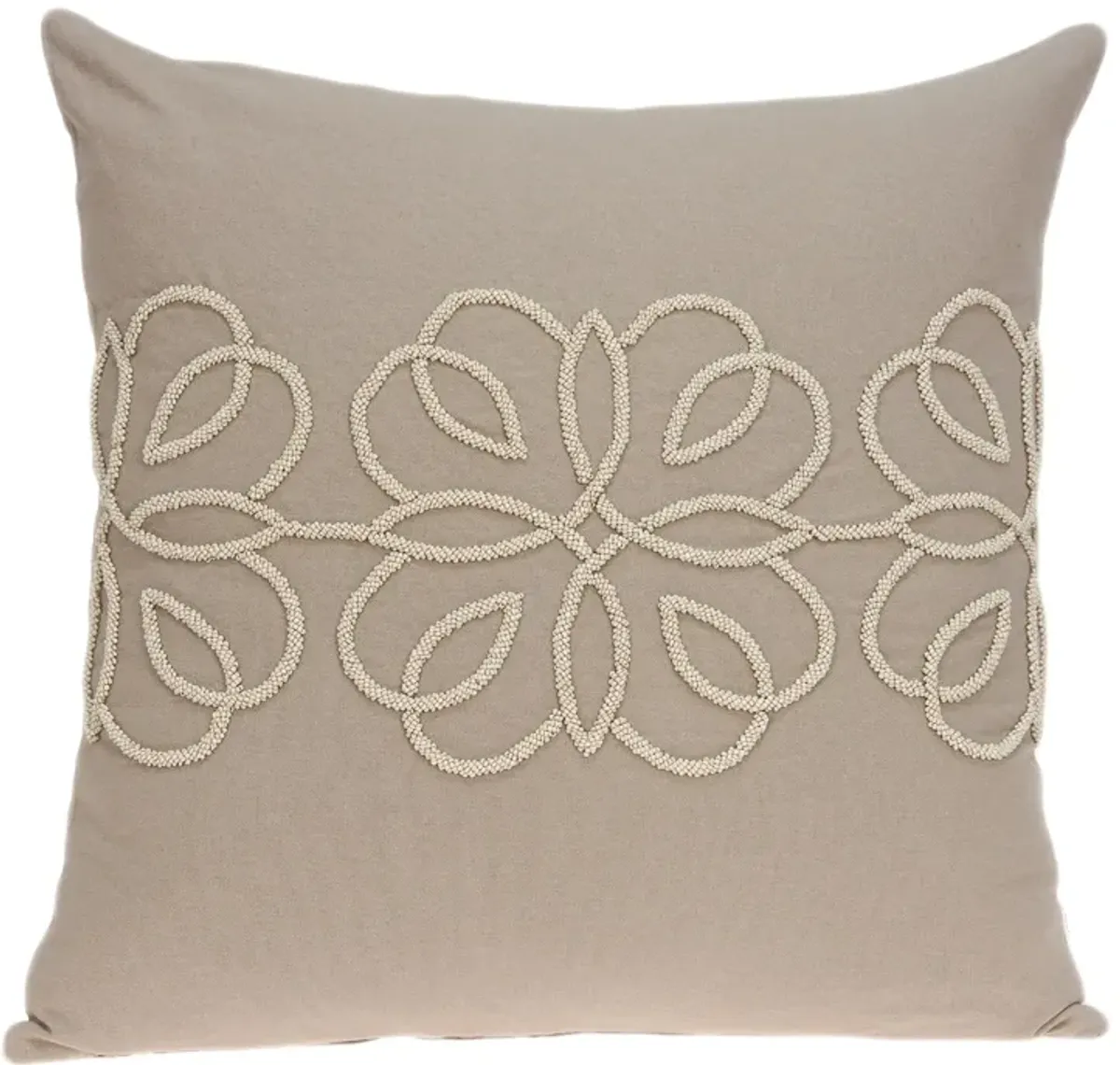 20" Beige Swirl Pattern Throw Pillow