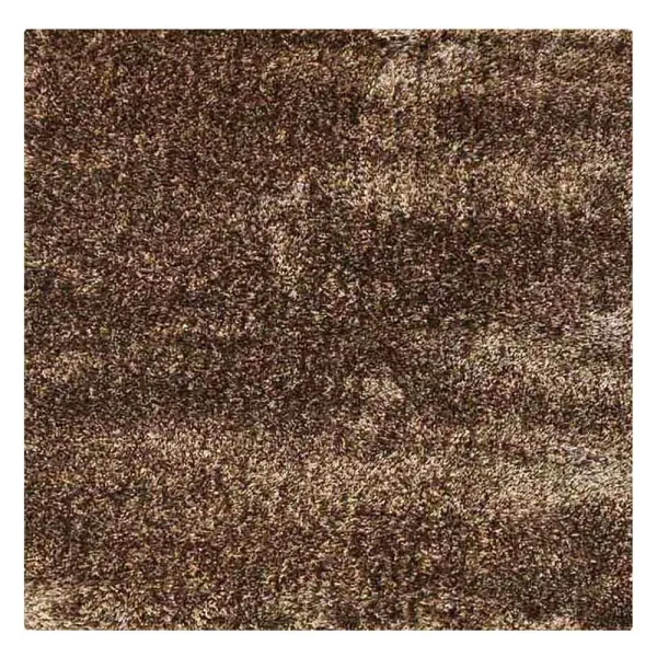 RUGSOTIC CARPETS HAND TUFTED SHAG POLYESTER ECO-FRIENDLY AREA RUGS  - 6'x6', Square, Beige Brown, Solid Plain Design, High Pile Thick Handmade Anti Skid Area Rugs for Living Room, Bed Room K00105