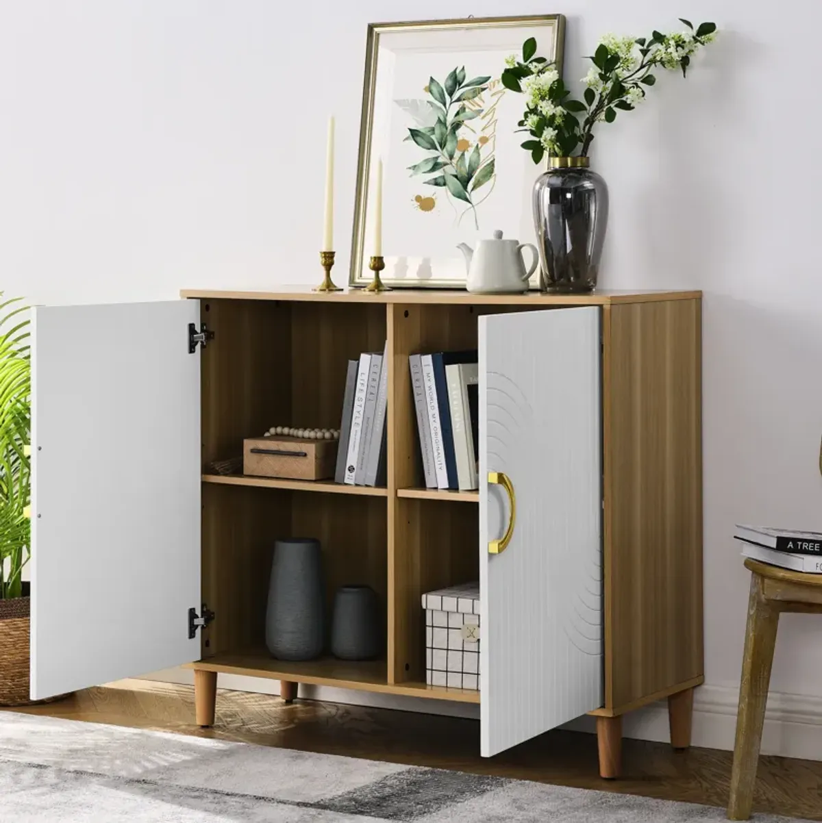 35.5 in.H Stoarge Accent Cabinet with Shelves