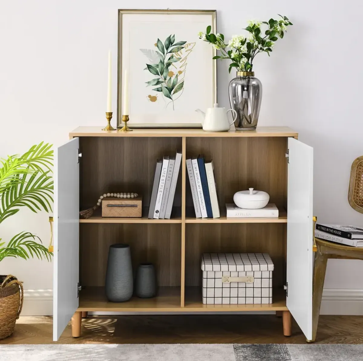 35.5 in.H Stoarge Accent Cabinet with Shelves