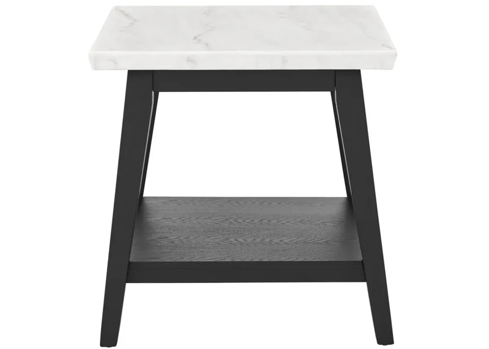 Vida-Black White Marble Top End Table