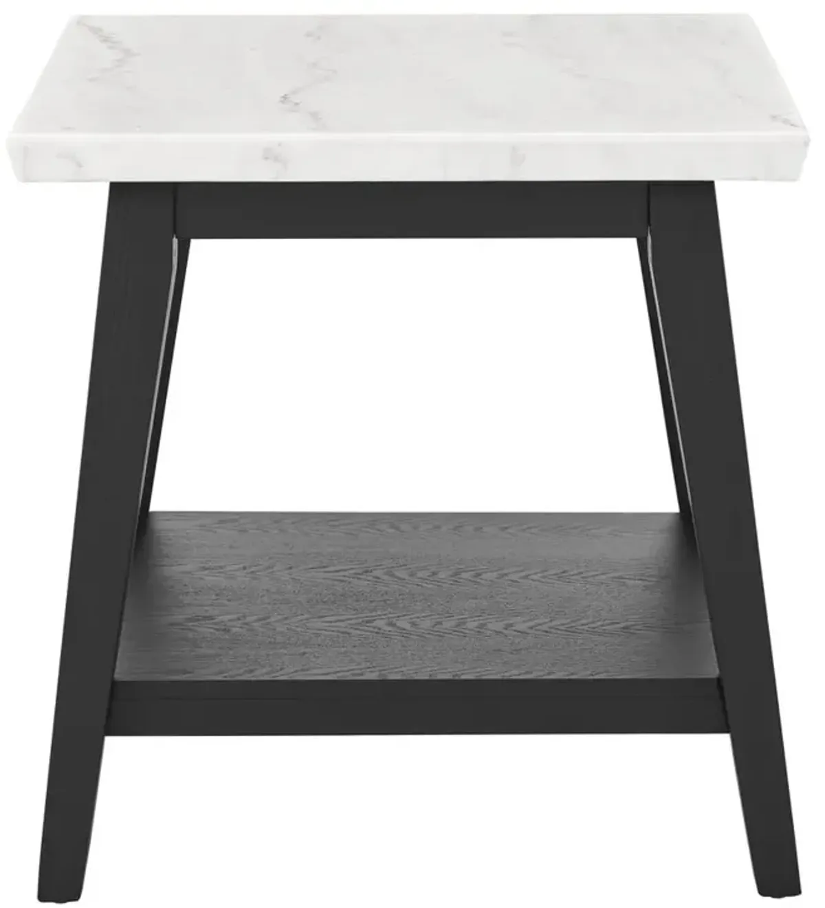 Vida-Black White Marble Top End Table