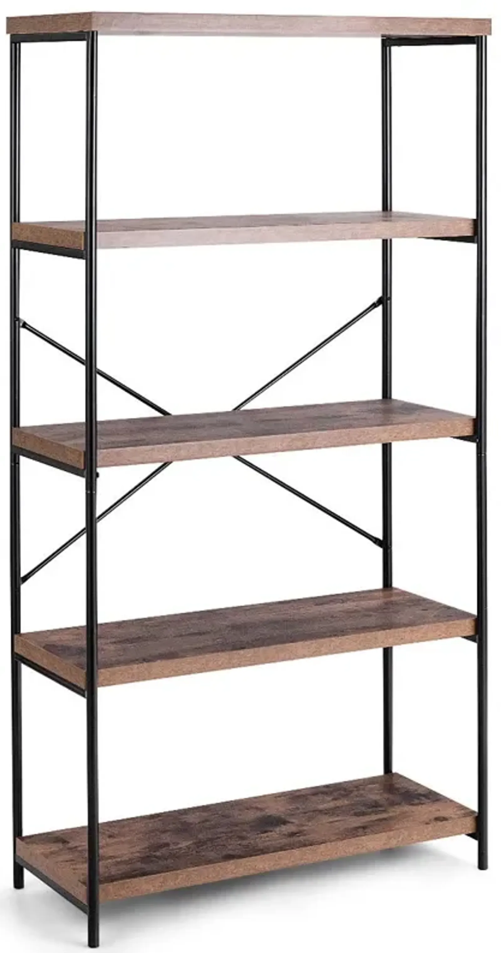 Multipurpose Open Bookcase Industrial Rack Wide Standing Storage Shelf