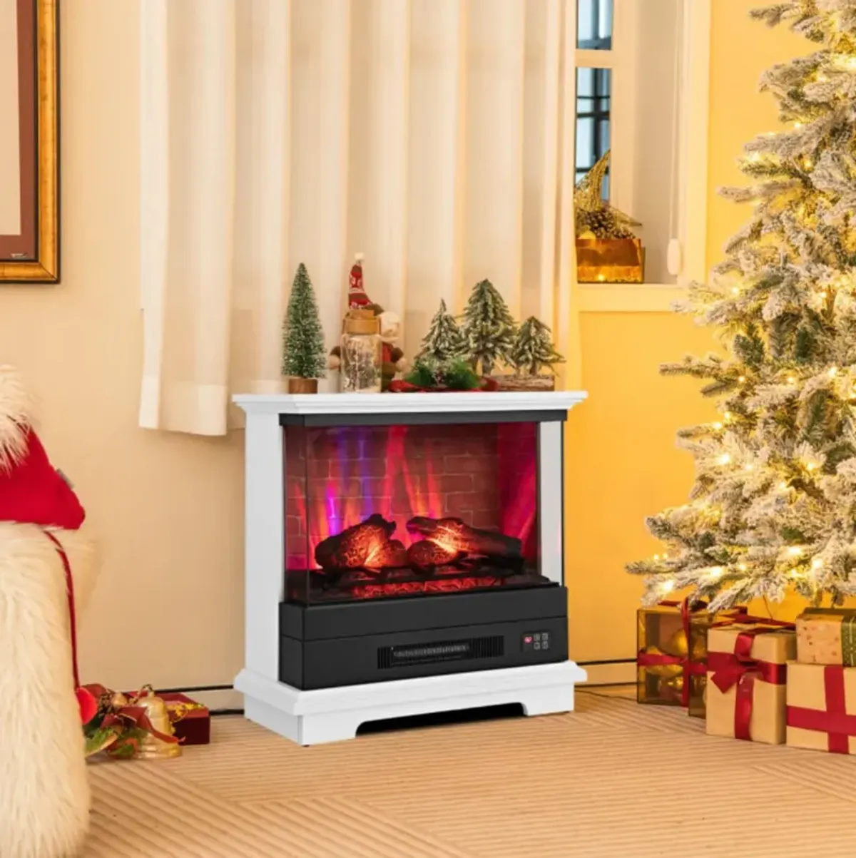 Hivvago 27 Inch Freestanding Fireplace with Remote Control