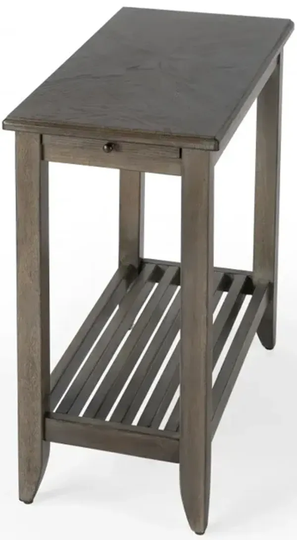 Hivvago 24 Inch Brown Gray Rectangular End Table With Shelf