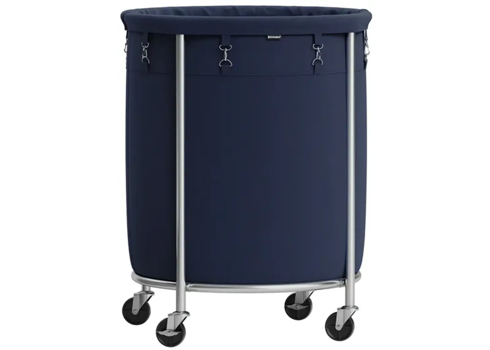 Laundry Basket with Wheels and Removable Bag, Steel Frame, 4 Casters and 2 Brakes