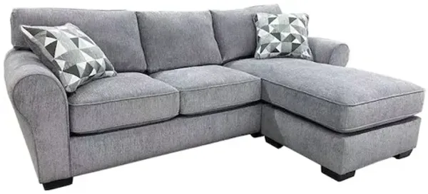 Porter Designs Savannah Soft Chenille Reversible Fabric Sectional, Gray