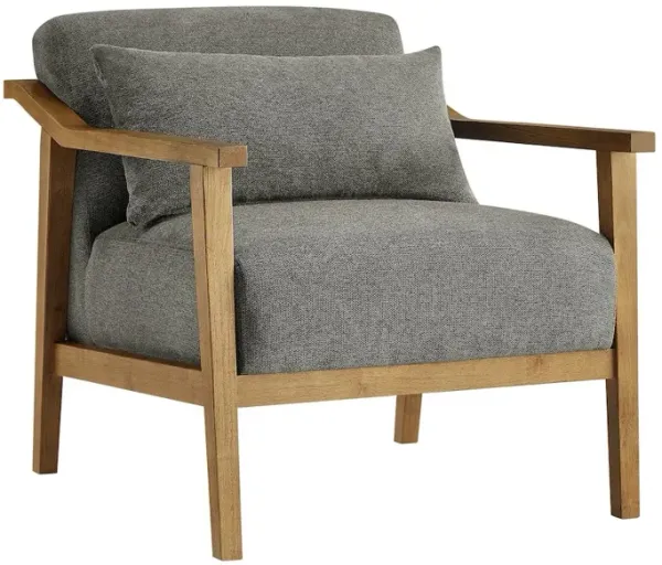 Rayn Wood Arm Accent Chair with Lumbar Pillow