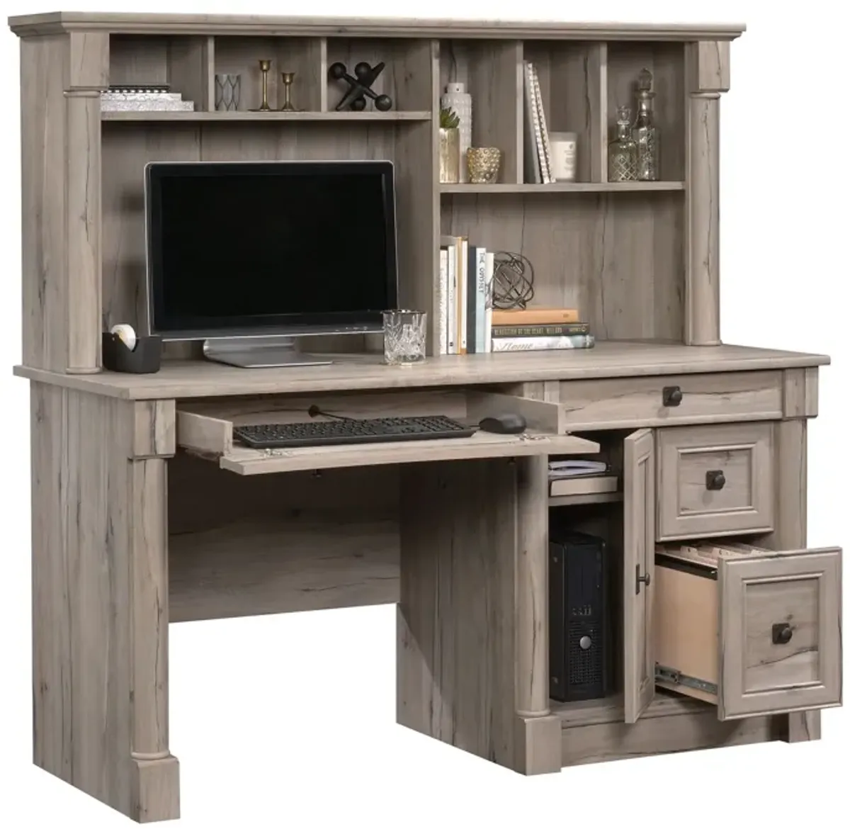 Palladia Computer Desk with Hutch