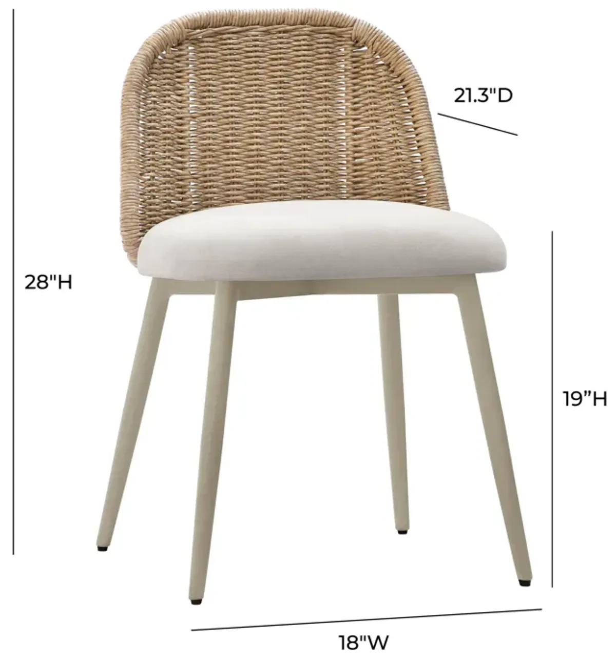 Alexa Cream Outdoor Dining Chair