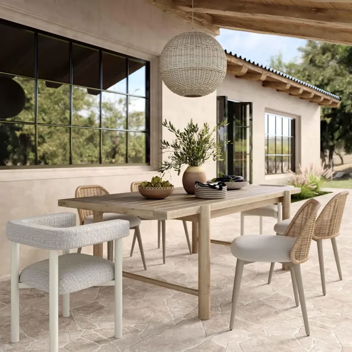 Alexa Cream Outdoor Dining Chair