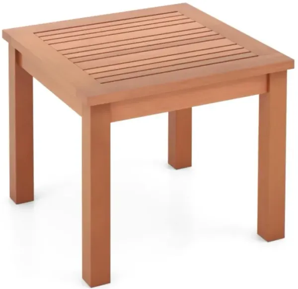 Hivvago Square End Outdoor Adirondack Side Table with Slatted Tabletop
