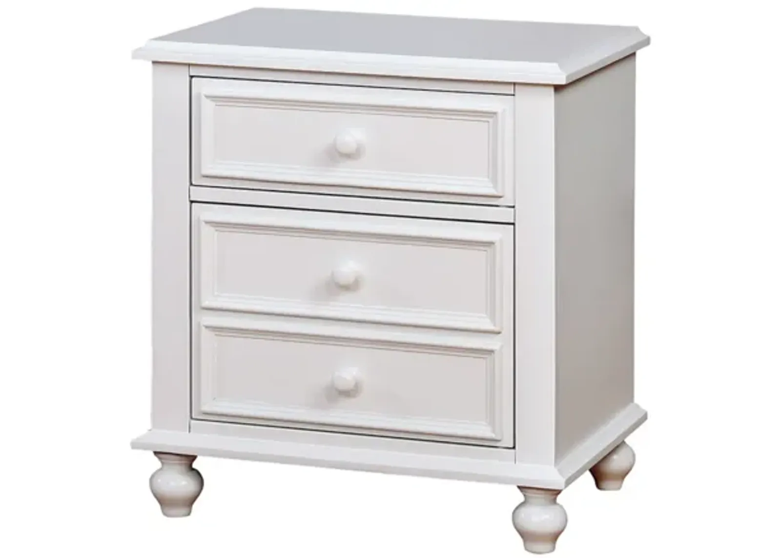 Benjara Benzara Traditional Nightstand with Tapered Legs, White,