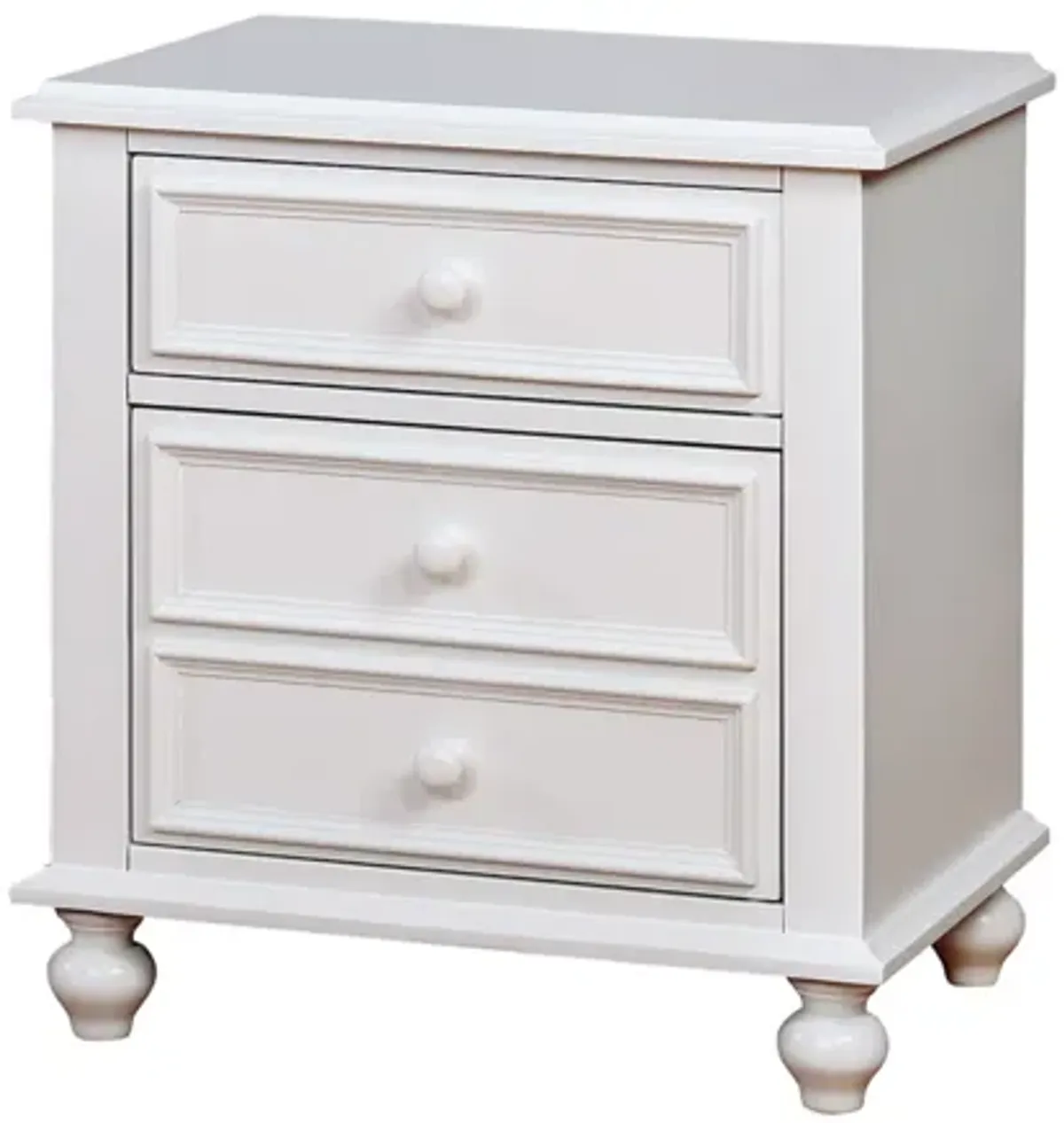 Benjara Benzara Traditional Nightstand with Tapered Legs, White,