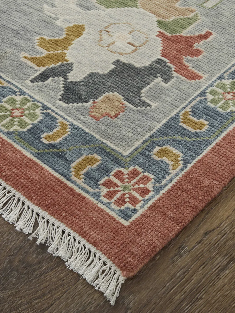 Karina 69G4F 7'9" x 9'9" Red/Gray/Ivory Rug