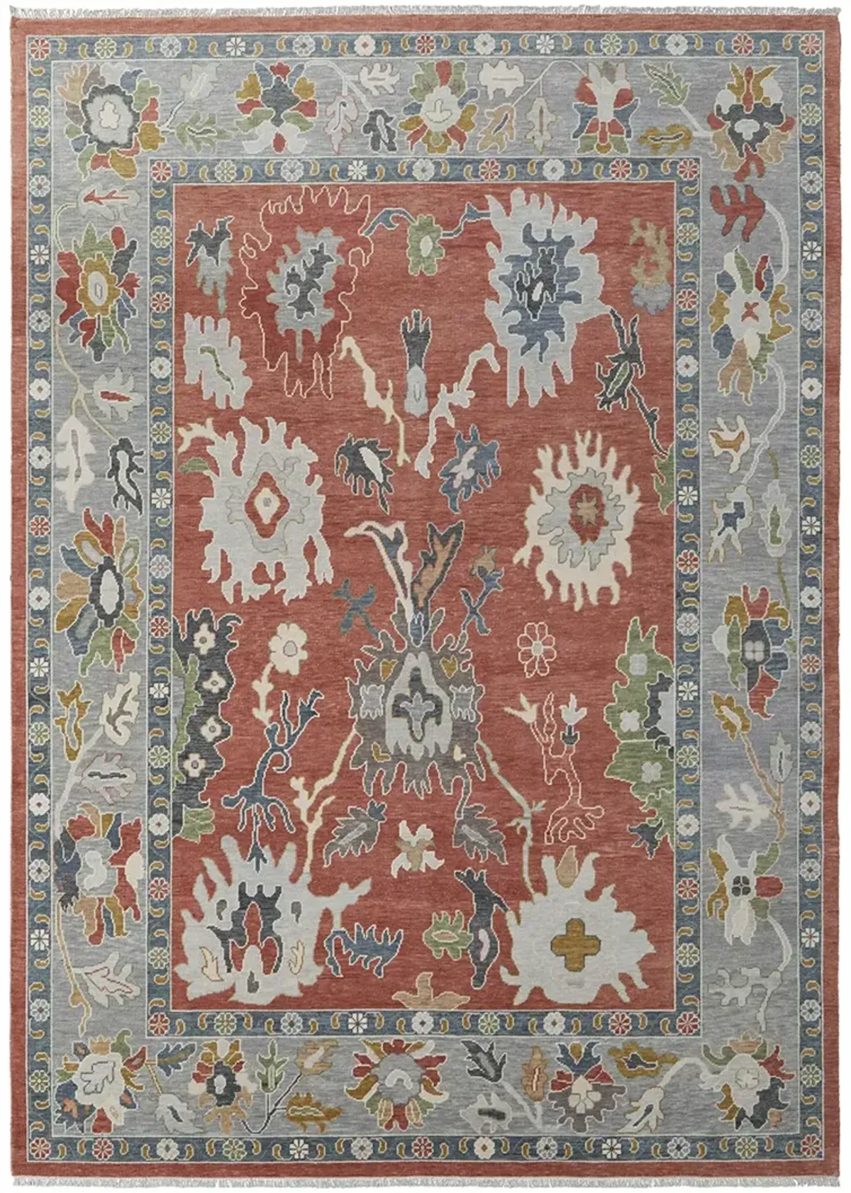 Karina 69G4F 7'9" x 9'9" Red/Gray/Ivory Rug