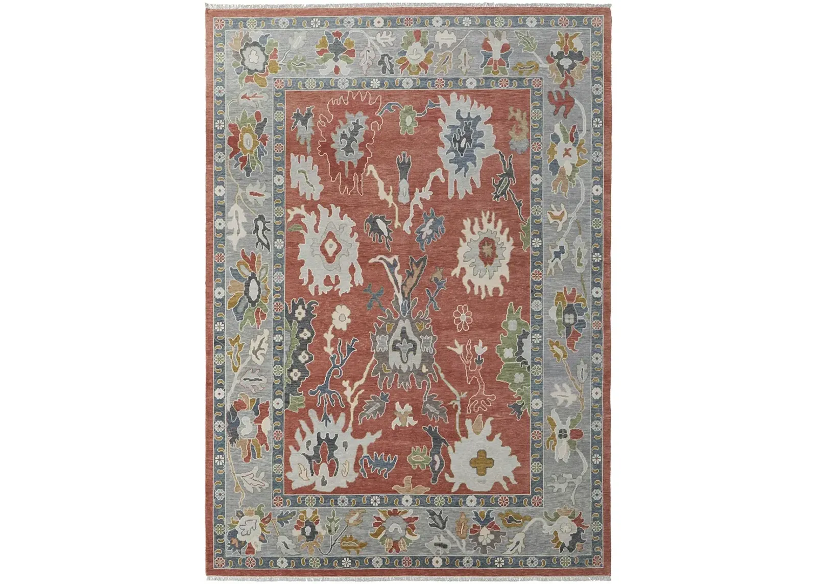 Karina 69G4F 7'9" x 9'9" Red/Gray/Ivory Rug