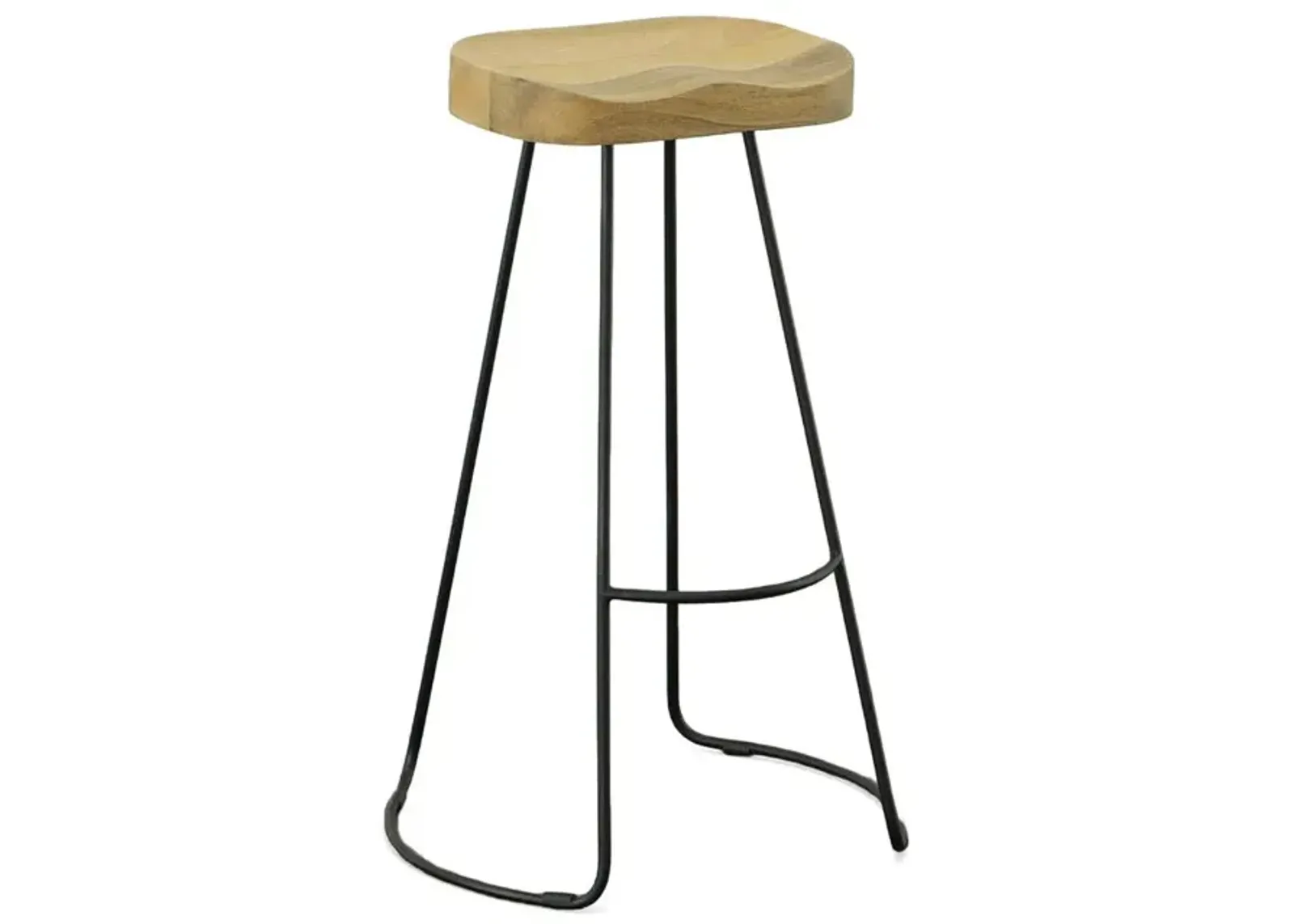 Carolina Living Saga 31 Barstool - Set of 2 - Natural Seat - Black Base