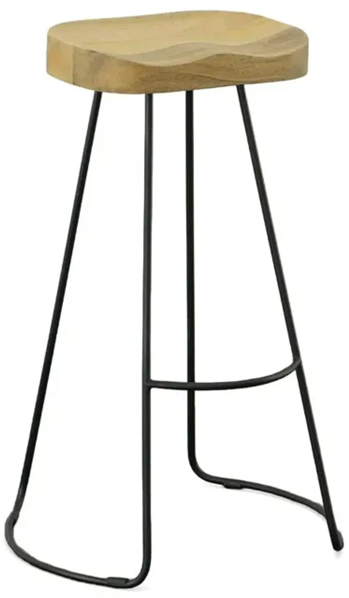 Carolina Living Saga 31 Barstool - Set of 2 - Natural Seat - Black Base