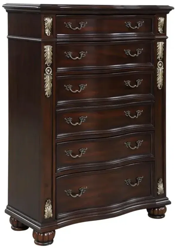 New Classic Furniture Furniture Maximus Solid Wood 6-Drawer Chest in Madeira