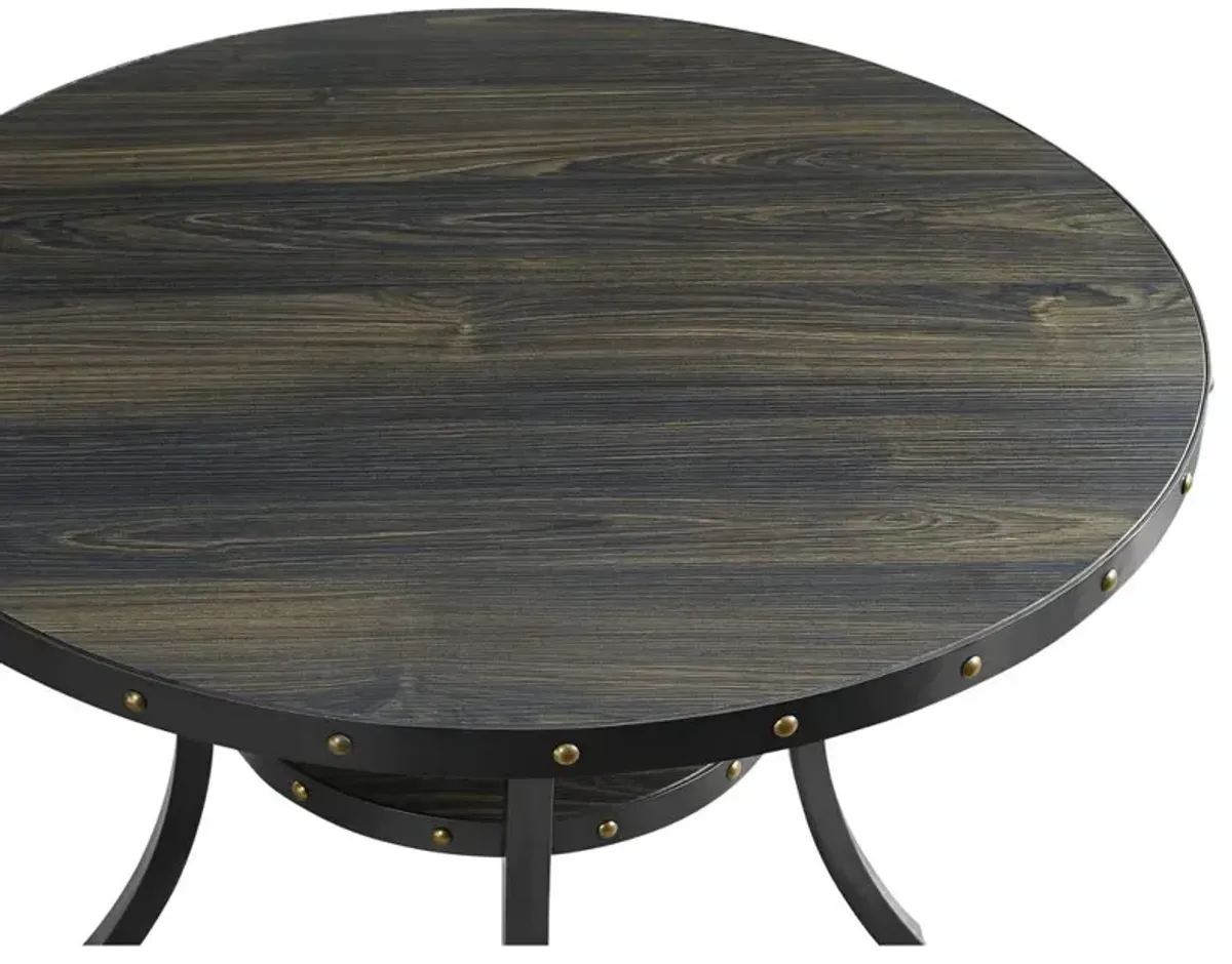 New Classic Furniture Furniture Crispin 48 Round Melamine Wood Dining Table in Gray