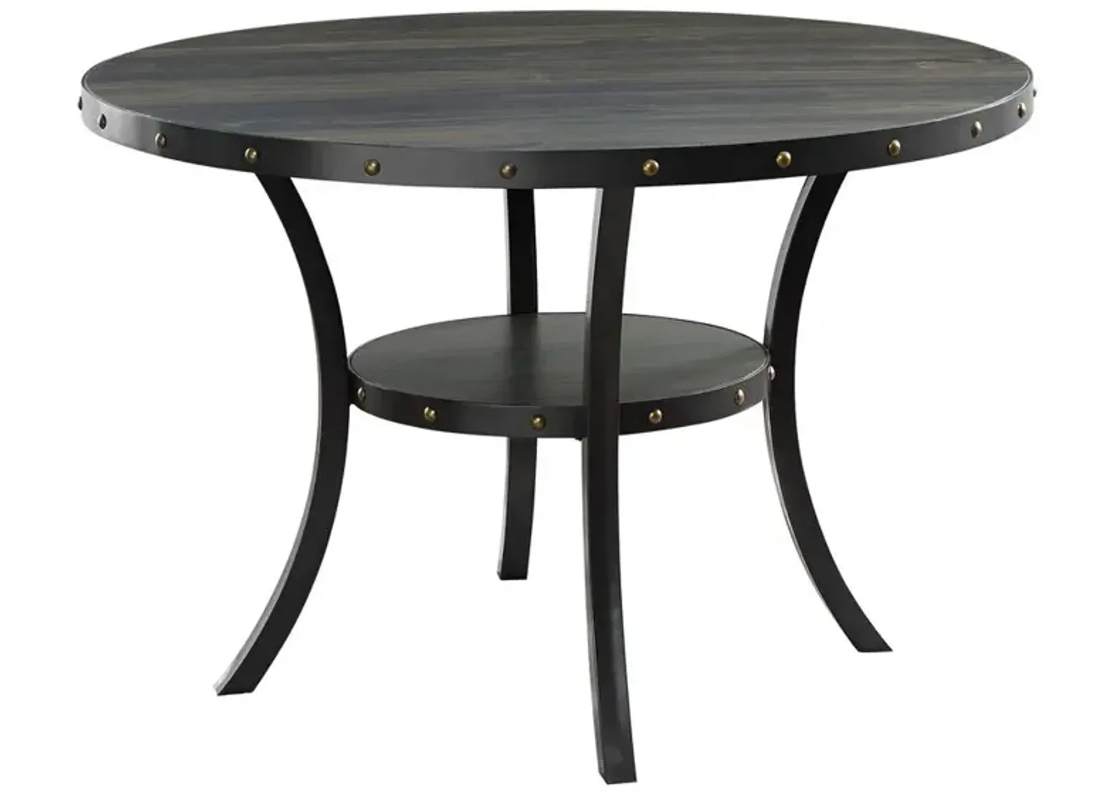 New Classic Furniture Furniture Crispin 48 Round Melamine Wood Dining Table in Gray